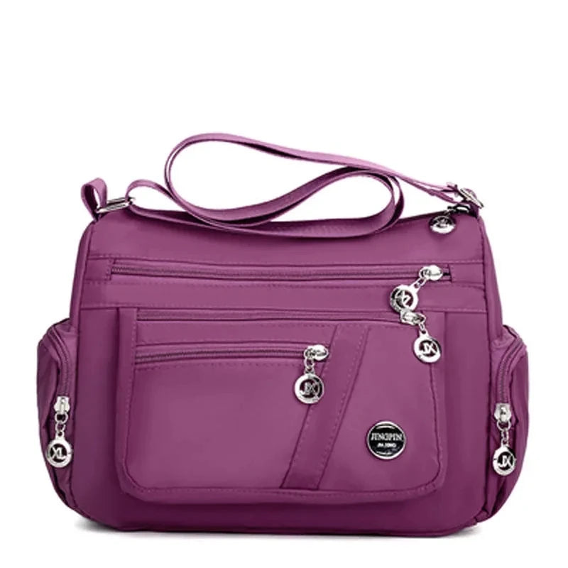 Waterproof Oxford Crossbody Bag – Multi-Zipper Women's Bag