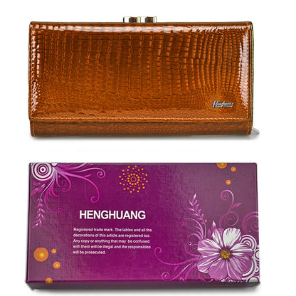 Alligator Embossed Genuine Leather Women's Long Wallet