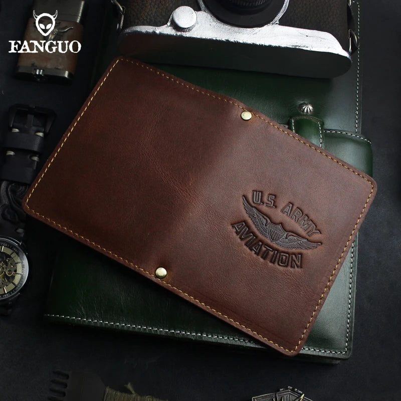Genuine Leather Card Wallet – Handmade Driver License & Document Holder