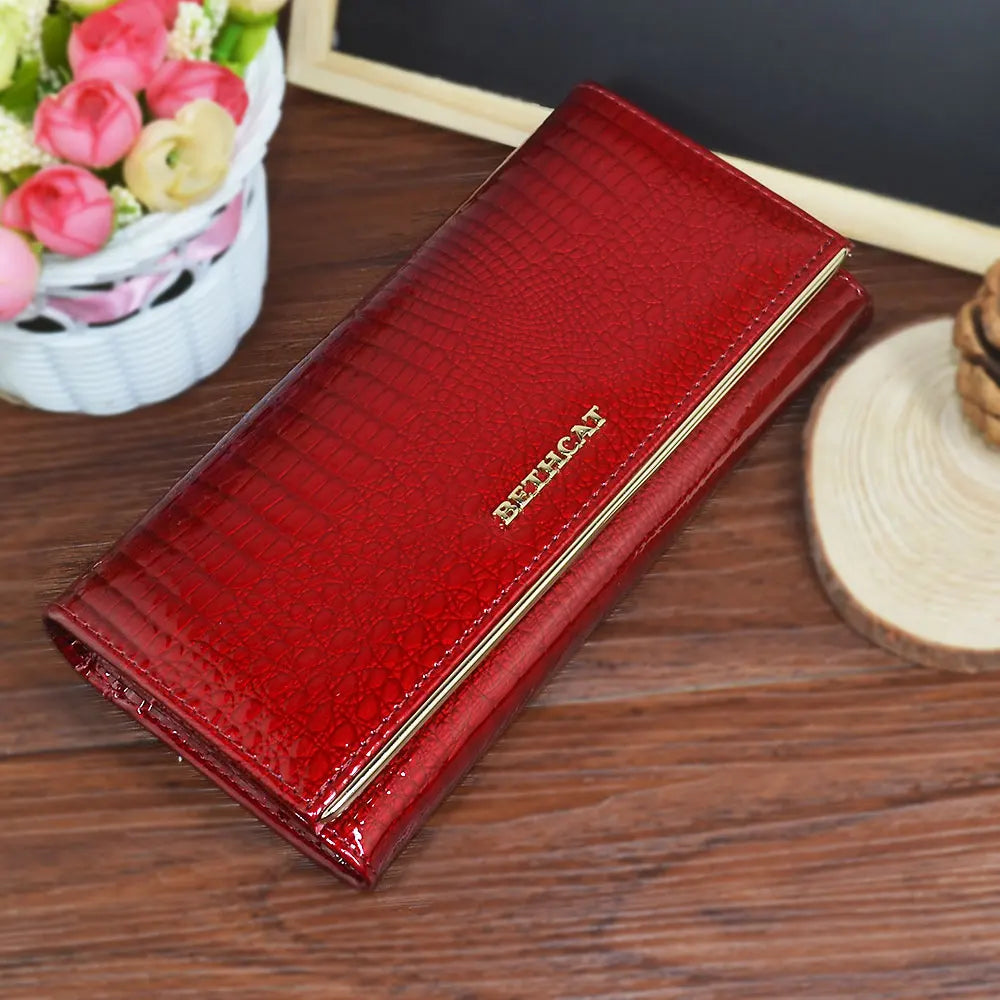 Genuine Leather Alligator Pattern Women's Long Wallet – BETHCAT