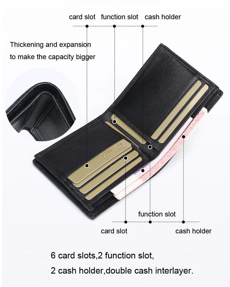 Crocodile Leather Men's Short Wallet with Multi-Card Slots