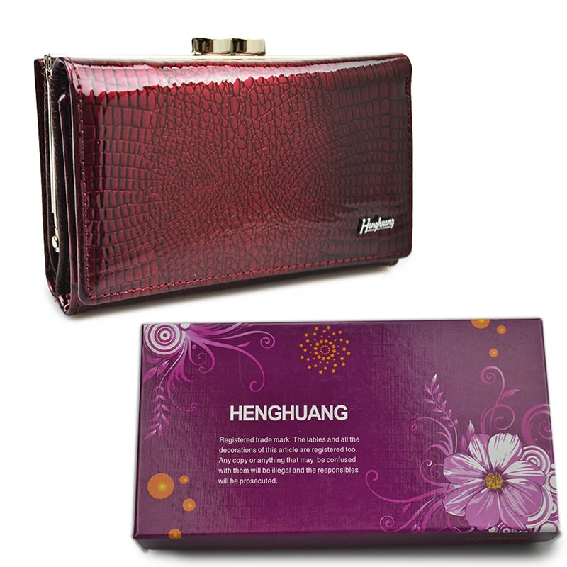 Alligator Pattern Women's Genuine Leather Short Wallet