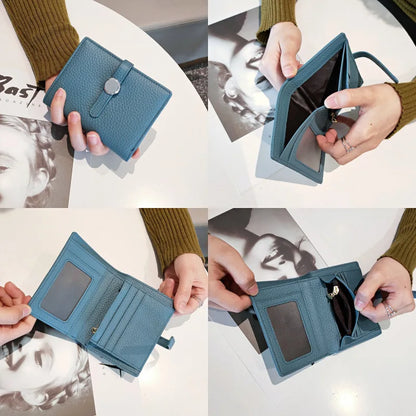 Genuine Leather Small Wallet for Women with Coin Purse