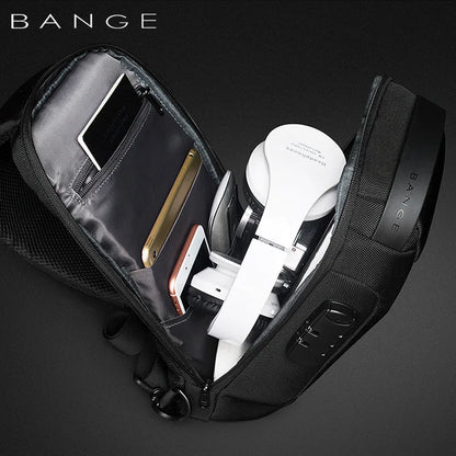 Bange Anti-Theft Chest Bag – Men's Waterproof Crossbody Sling with USB Charging