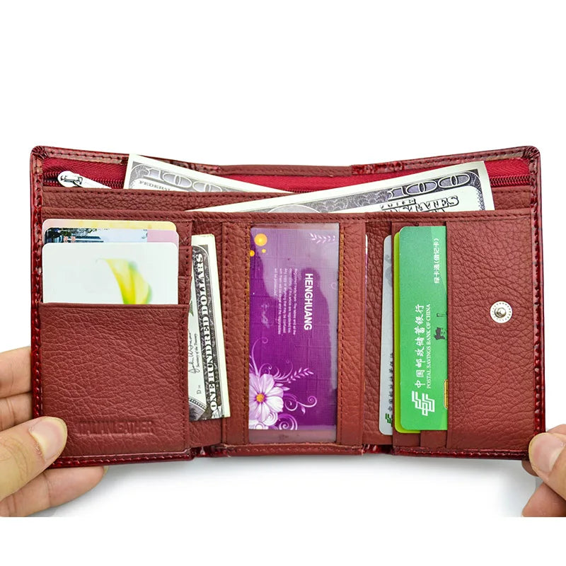 Genuine Leather Crocodile Pattern Clutch Wallet for Women