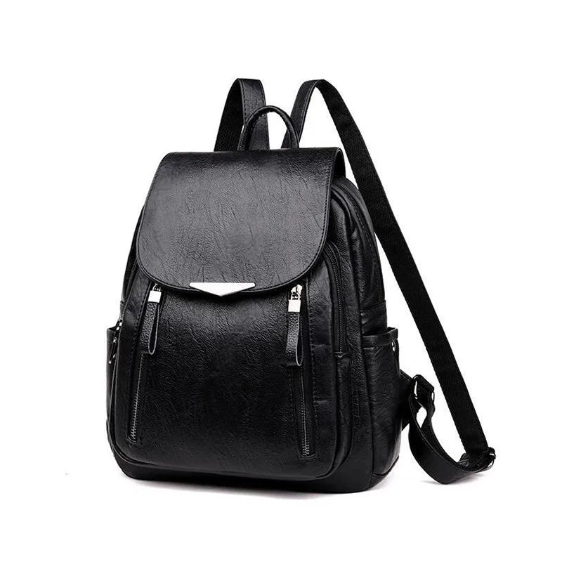 PU Leather Backpack for Women – Travel Shoulder Bag & School Rucksack