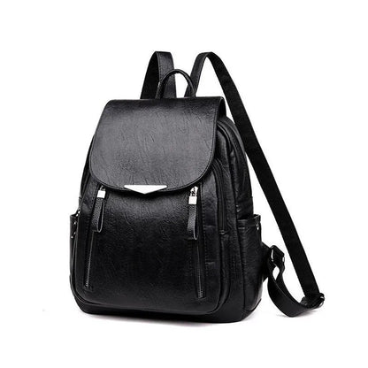 PU Leather Backpack for Women – Travel Shoulder Bag & School Rucksack