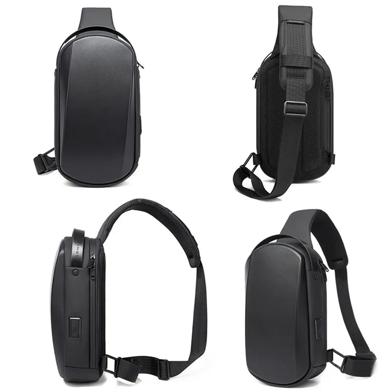 BANGE Crossbody Sling Bag – Waterproof USB Chest Pack for Men