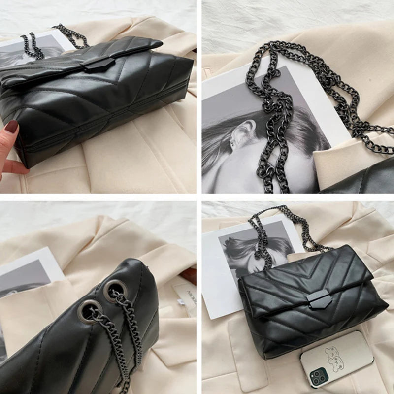Small PU Leather Crossbody Bag for Women