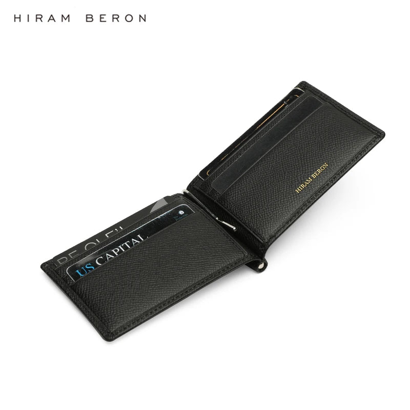 Leather Money Clip Wallet for Men – Hiram Beron Italian Cow Leather