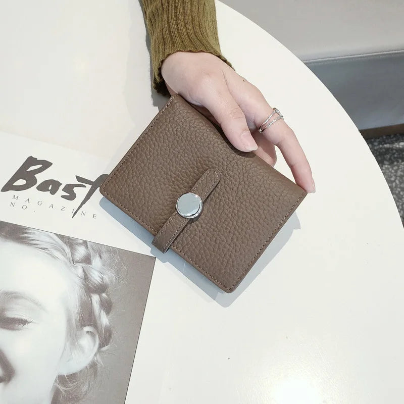 Genuine Leather Small Wallet for Women with Coin Purse