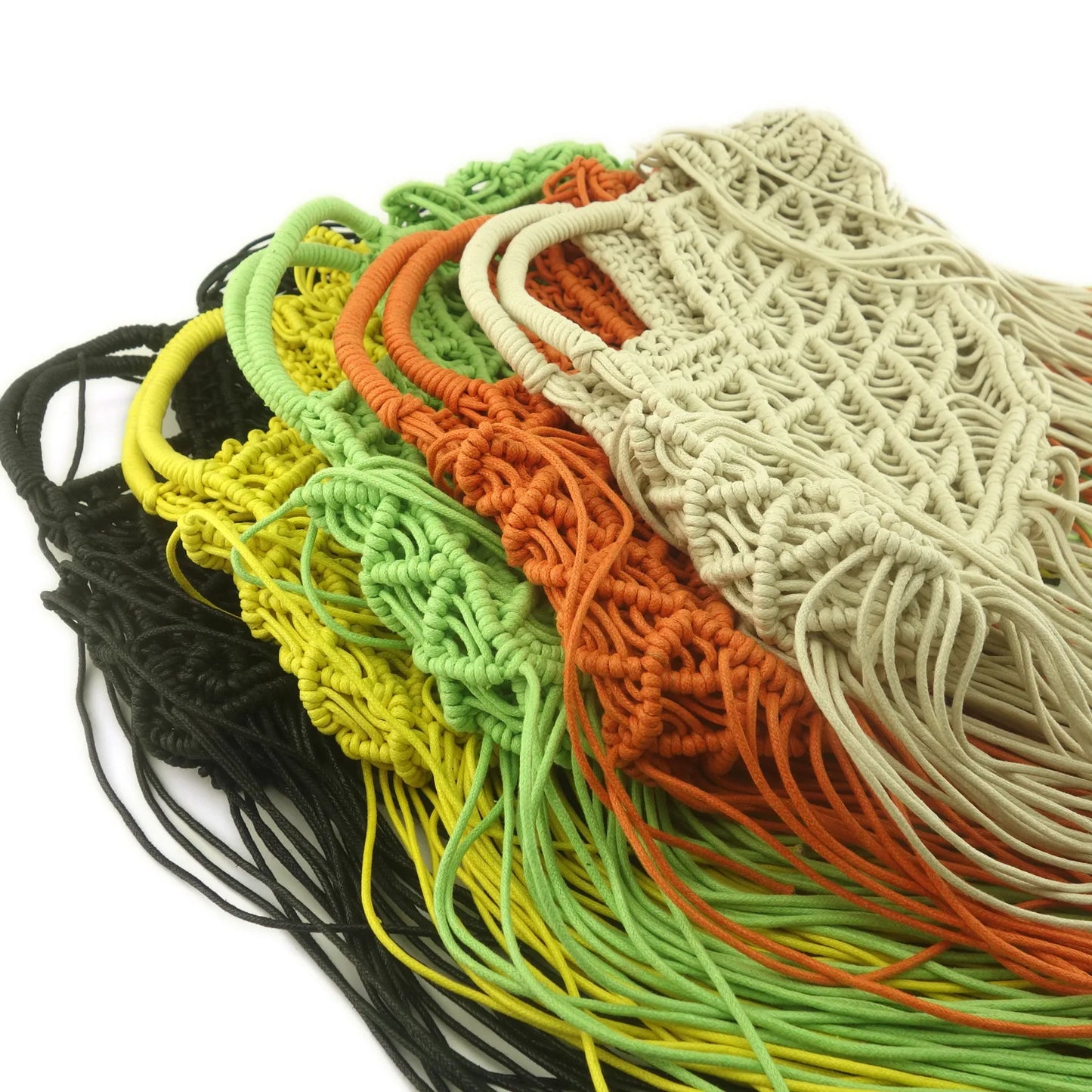 Bohemian Tassel Fishnet Tote Bag Designer Hollow Rope Woven Women Handbags Summer Beach Straw Bags