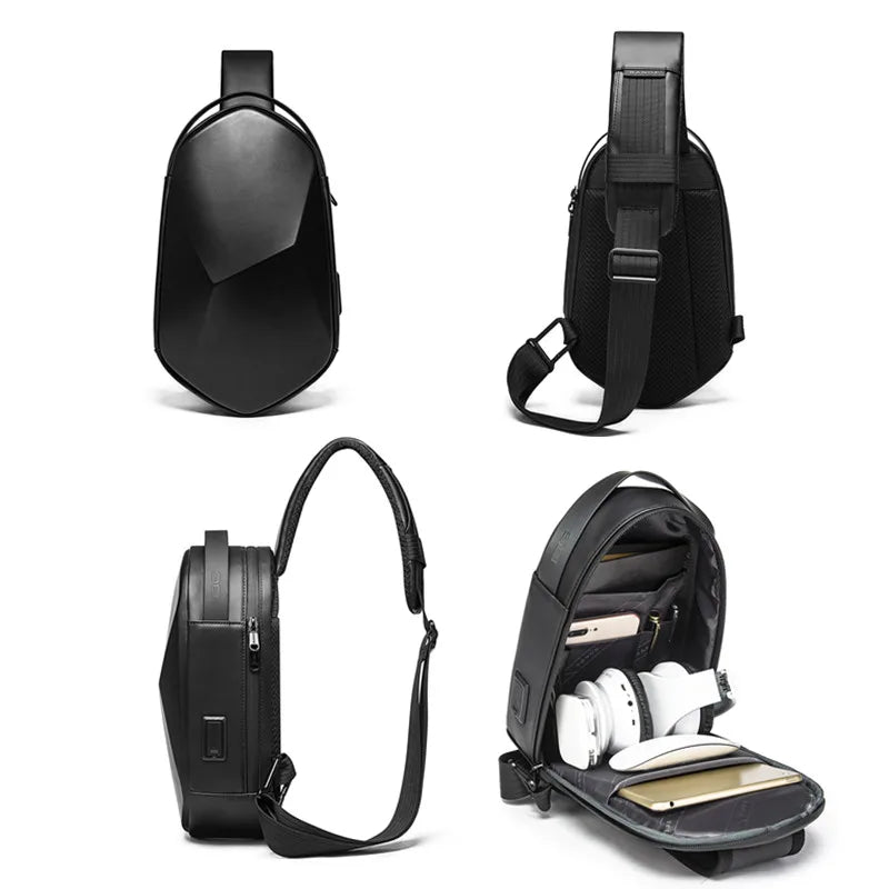 Bange Hard Shell Sling Bag with USB Charging Port – Waterproof Crossbody