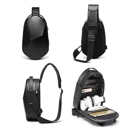 Bange Hard Shell Sling Bag with USB Charging Port – Waterproof Crossbody