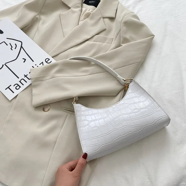 Crocodile Pattern PU Leather Shoulder Bag for Women