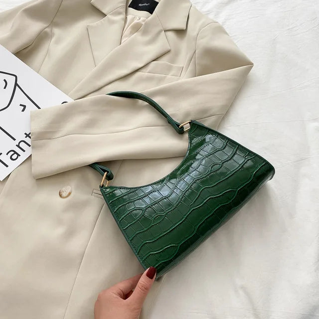 Crocodile Pattern PU Leather Shoulder Bag for Women