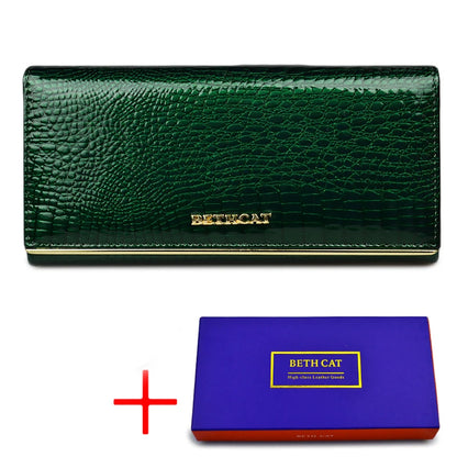 Genuine Leather Alligator Pattern Women's Long Wallet – BETHCAT