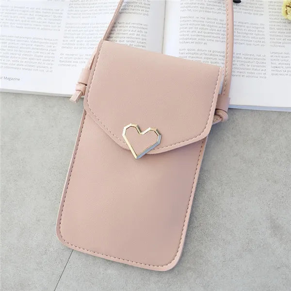 Heart Clasp Phone Crossbody Bag – Women's Mini Shoulder Purse