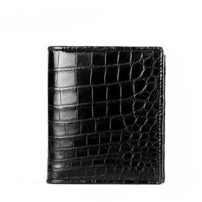 Crocodile Leather Men's Short Wallet with Multi-Card Slots