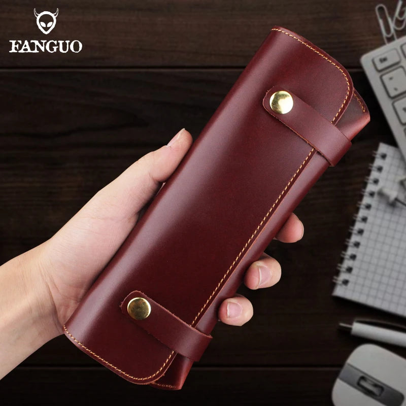 Leather Glasses Case – Handmade Floral Embossed Eyeglasses Pouch