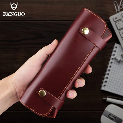 Leather Glasses Case – Handmade Floral Embossed Eyeglasses Pouch