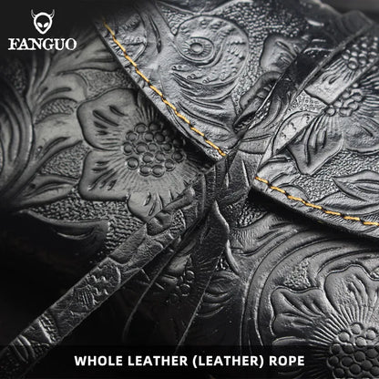 Genuine Leather Foldable Glasses Case for Men