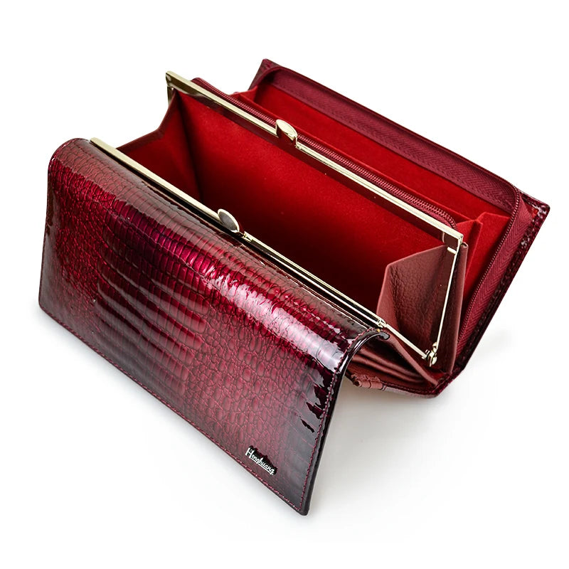 Alligator Leather Long Hasp Wallet for Women – Luxury Clutch Purse
