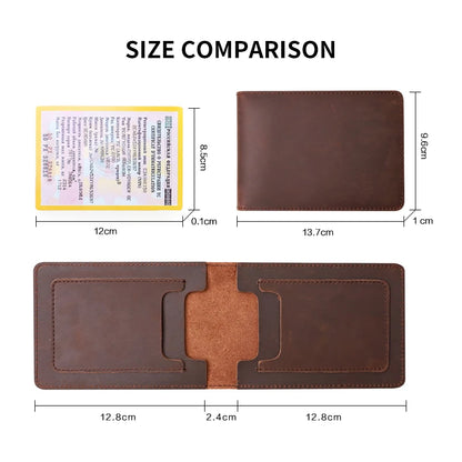 Genuine Leather Car Document Wallet with Card Slots