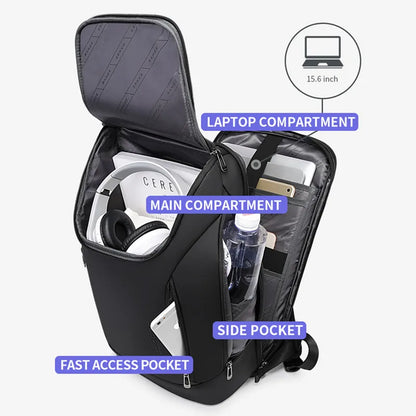BANGE 17" Waterproof Laptop Backpack with USB Charging – Travel & Business Bag