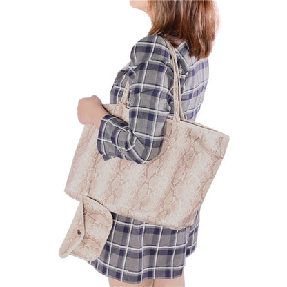 Large Capacity Women's Tote Bag – Exotic Texture Shoulder Handbag