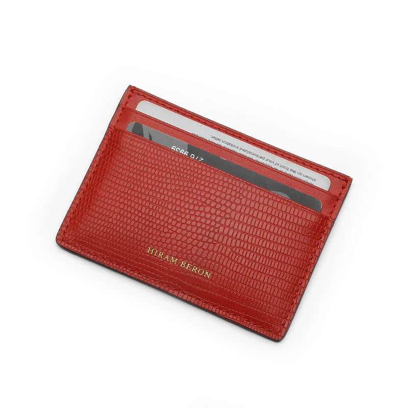 Genuine Leather Card Wallet with Free Monogram – Men's Slim Cardholder