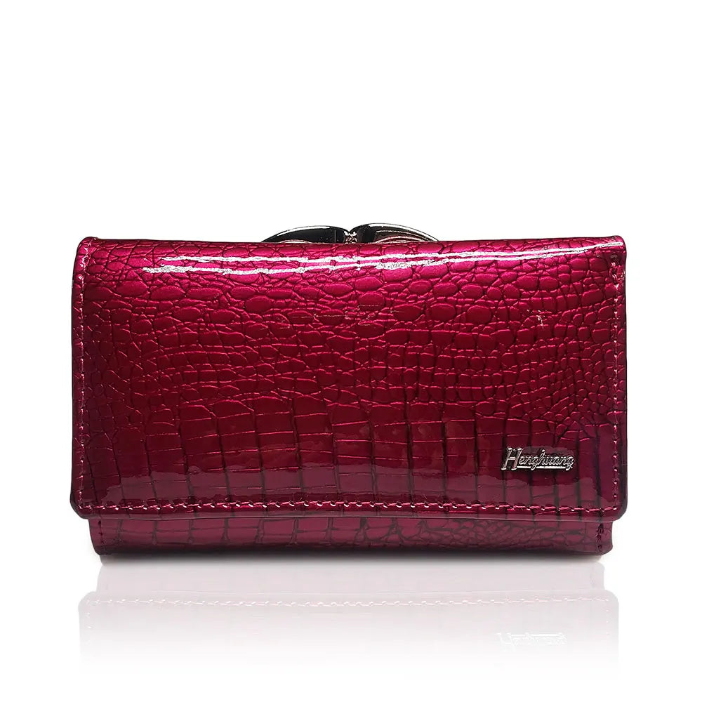 Genuine Leather Women's Small Short Clutch Wallet