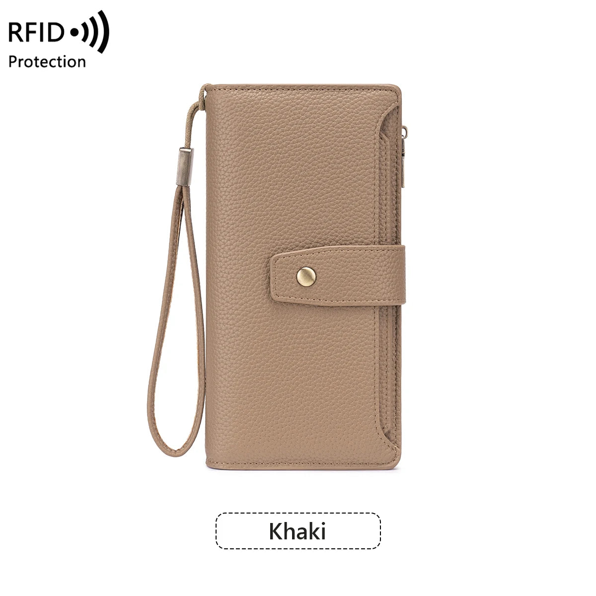 RFID Blocking Large Capacity Leather Wallet for Women
