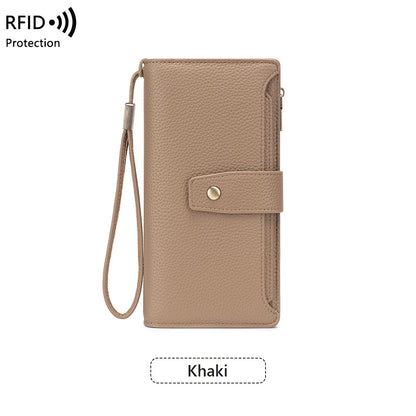 RFID Blocking Large Capacity Leather Wallet for Women