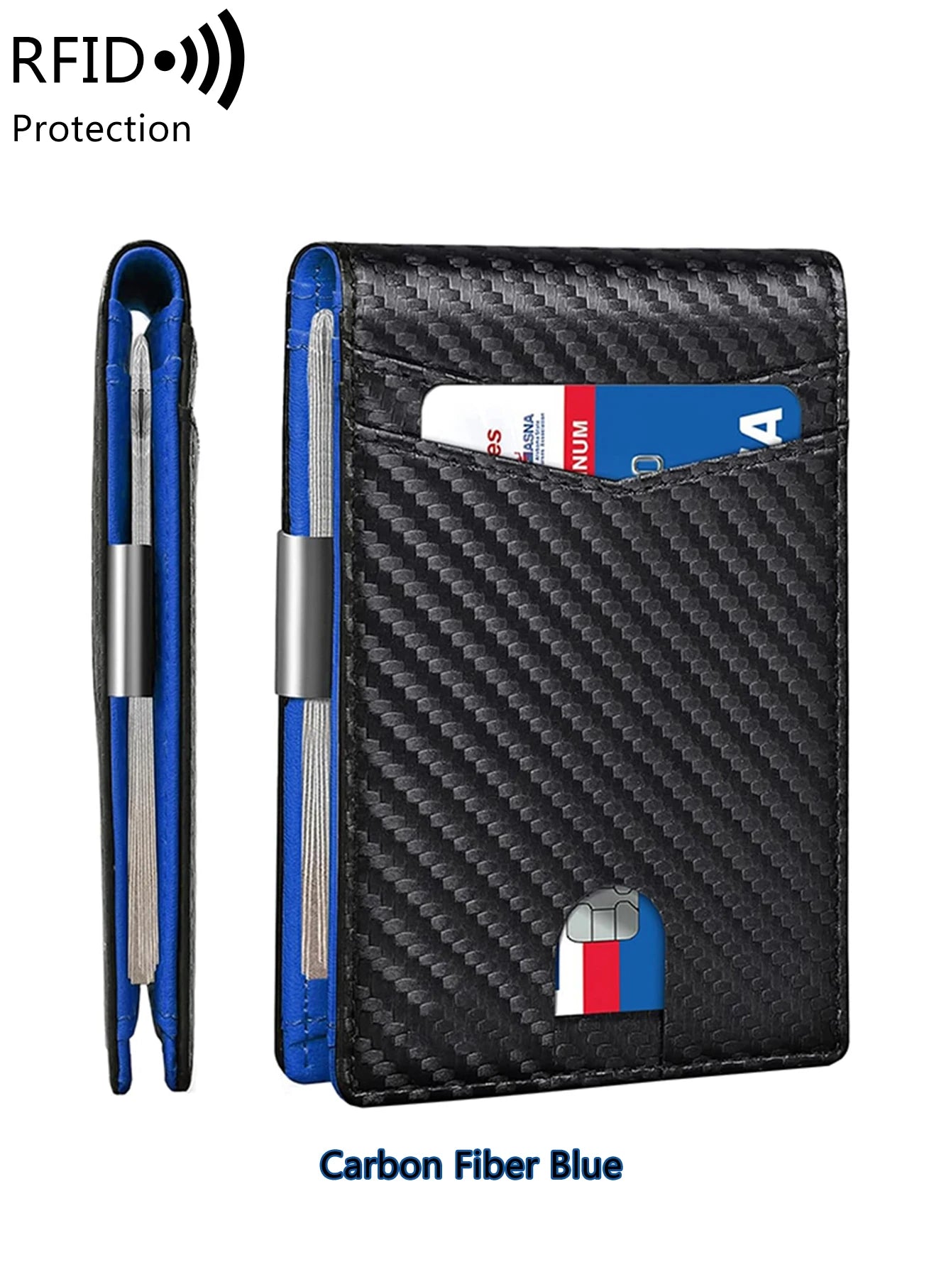 RFID Blocking Slim Front Pocket Wallet for Men – Carbon Fiber