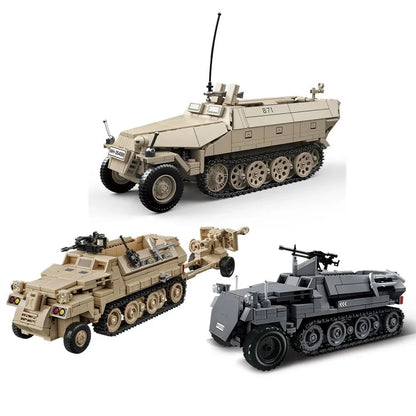 Sd.Kfz. 251 WWII Half-Track Armored Vehicle Building Blocks Model