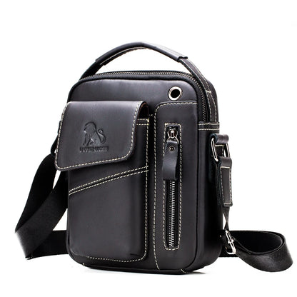 Men's Leather Crossbody Bag – Large Capacity Cowhide Shoulder Bag