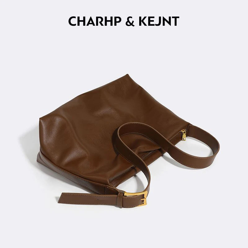 Half-Moon PU Leather Shoulder Bag – Vintage Crossbody Underarm Purse