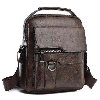 Men's PU Leather Messenger Bag – Business Crossbody Shoulder Bag