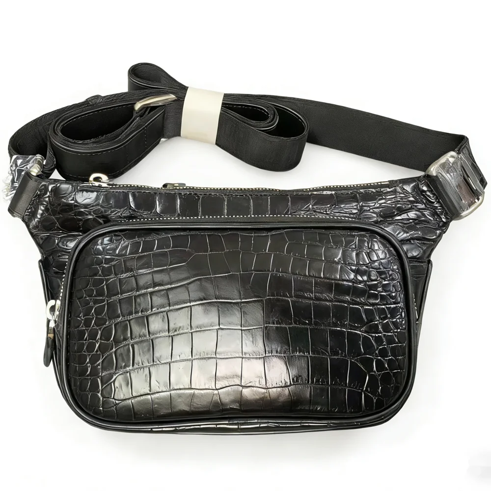 Crocodile Leather Belt Bag Men – Luxury Crossbody Waist Pack