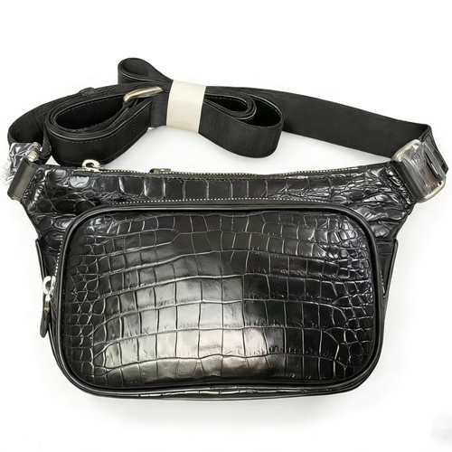 Crocodile Leather Belt Bag Men – Luxury Crossbody Waist Pack