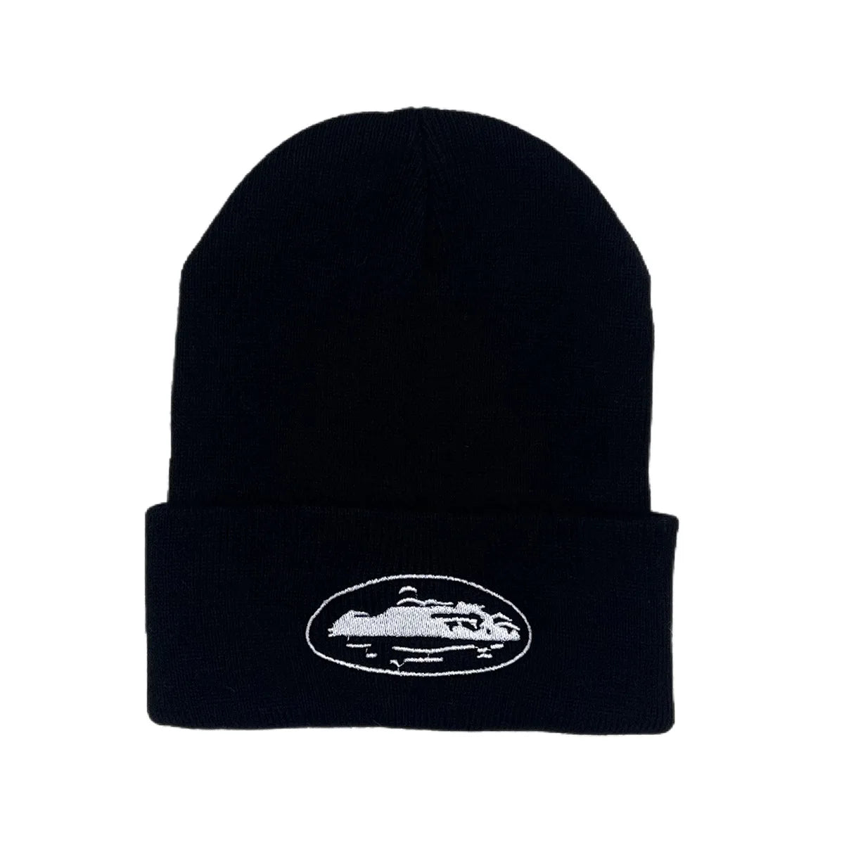 Winter Knitted Beanie Hat – Star & Ship Embroidery Warm Cap