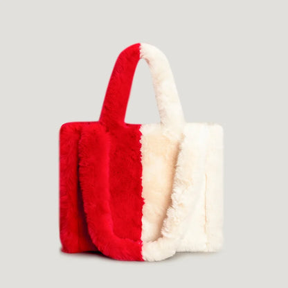 Large Tote Bag Luxury Faux Fur Women Handbags Designer Lady Hand Bags Fluffy Soft Plush Shopper Warm