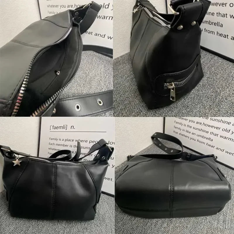 Gothic Star Crossbody Bag – Y2K Harajuku Shoulder Handbag