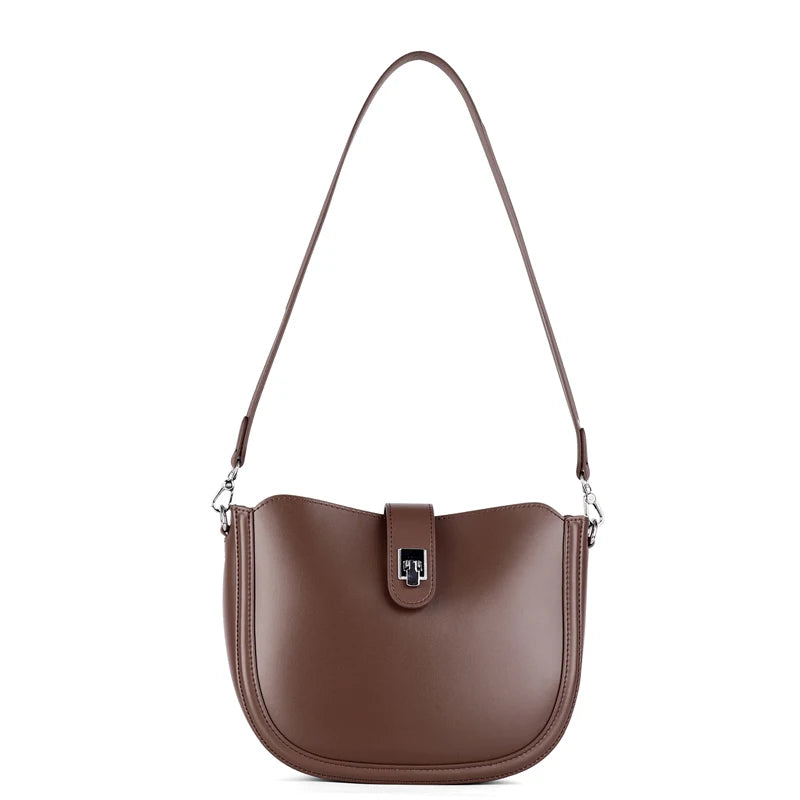 Genuine Leather Crossbody Bag for Women – Vintage Shoulder Handbag
