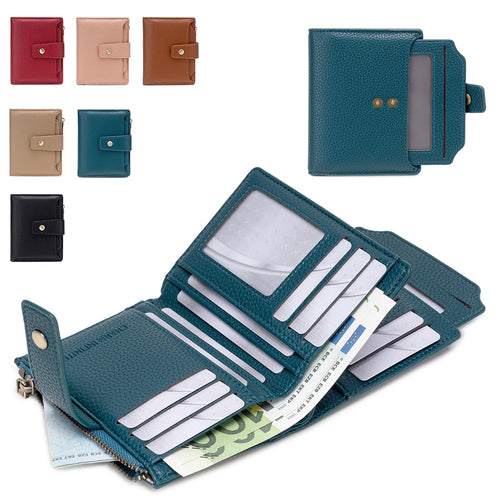 RFID Blocking Women's Short Wallet with Large Capacity