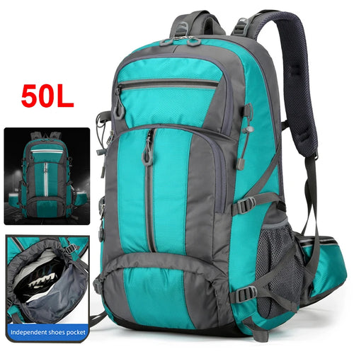 Hiking Backpack 50L Outdoor Sport Travel Bag with Reflective Strip