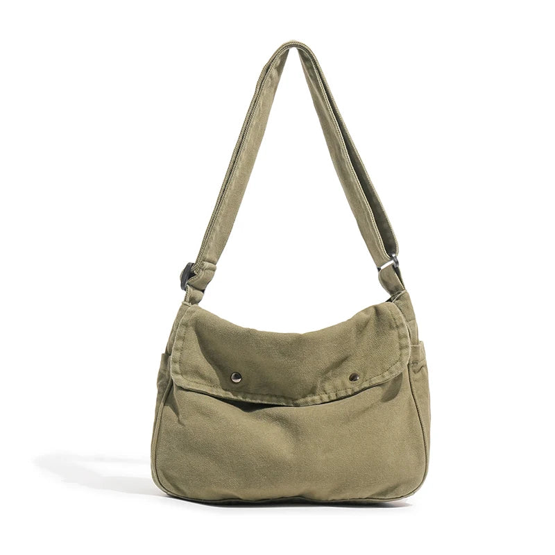 Canvas Crossbody Bag for Women – Vintage Washed Shoulder Hobo