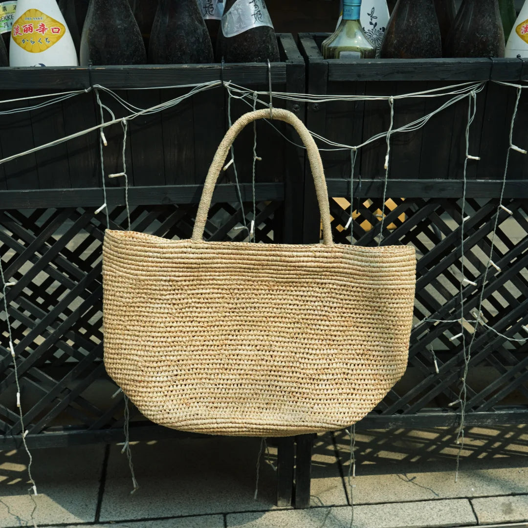 Large Handwoven Rattan Tote Bag Women Natural Straw Beach Purse Luxury Shoulder Bags Handbag Summer