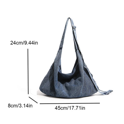 Denim Hobo Bag Women – Large Crossbody Shoulder Shopper